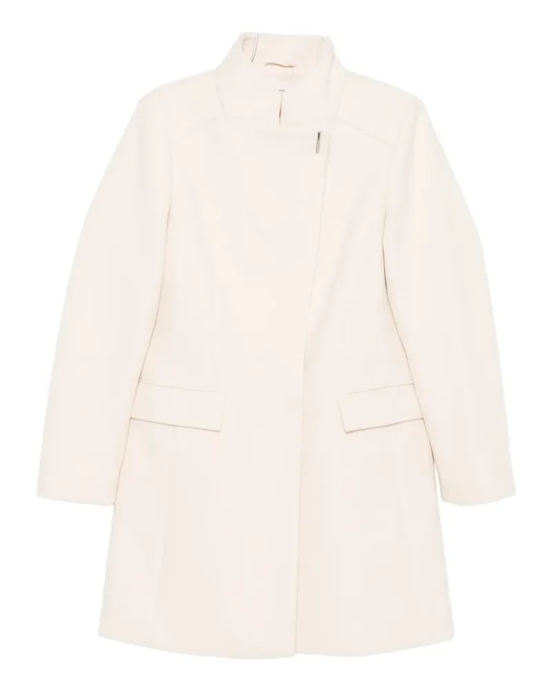 Liu Jo logo-plaque funnel-neck coat - Nude Nude