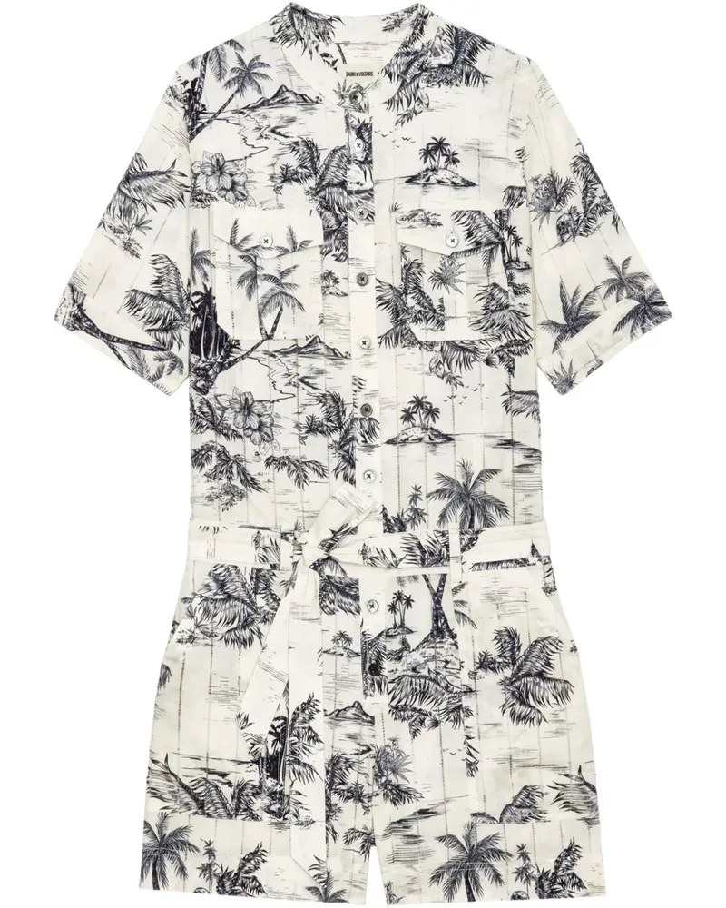 Zadig & Voltaire Playsuit mit Tropical Island-Print - Weiß Weiß