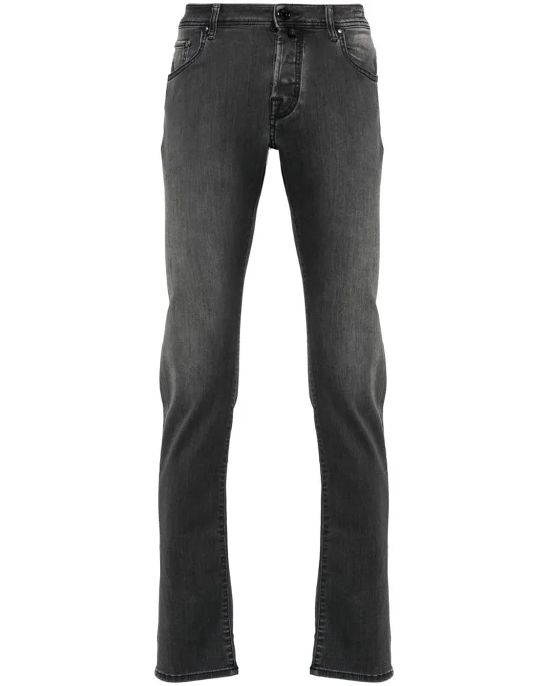 Jacob Cohën Halbhohe Nick Slim-Fit-Jeans - Schwarz Schwarz
