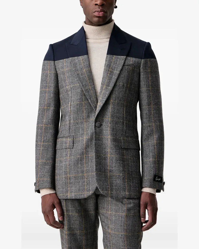 Kenzo Checks single-breasted blazer - Grau Grau