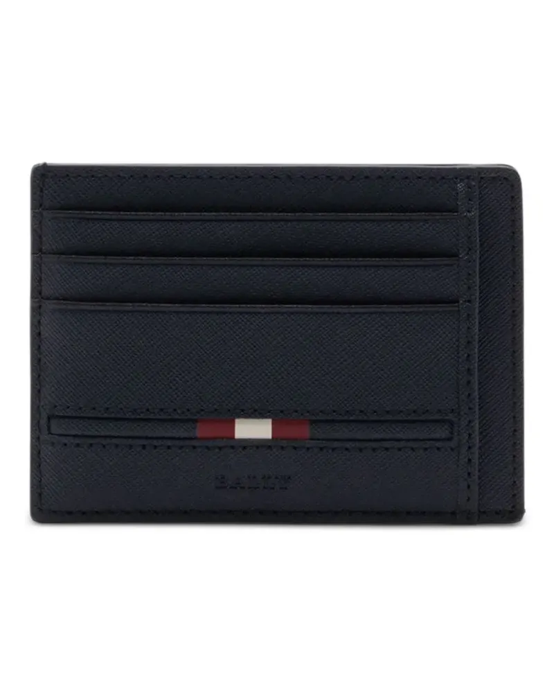 Bally embossed leather card holder - Blau Blau