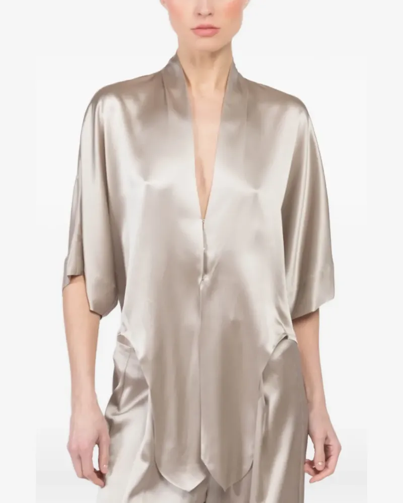 The Sei Dolman satin blouse - Nude Nude