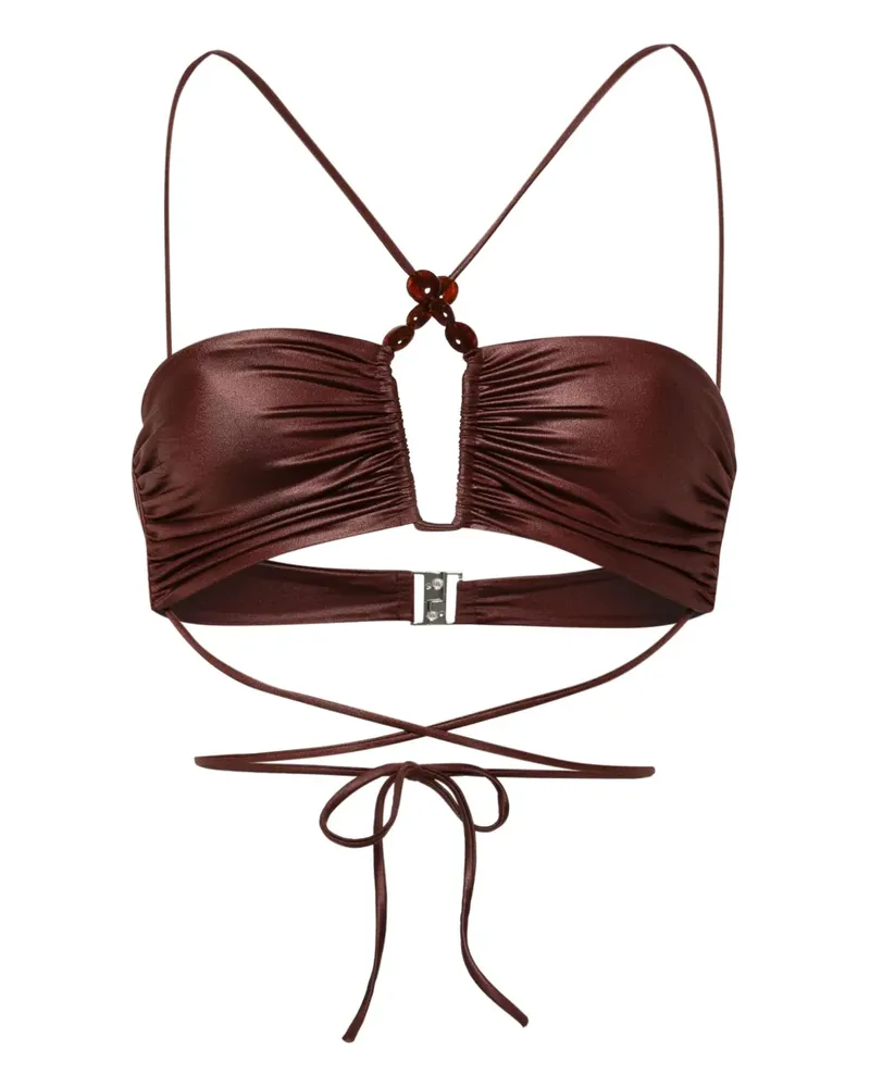 Magda Butrym Bikinioberteil mit Neckholder-Ausschnitt - Braun Braun