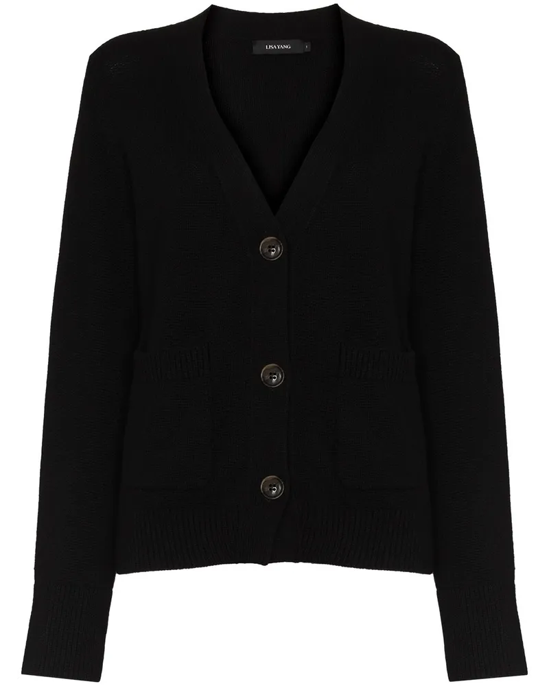 Lisa Yang Cardigan im Oversized-Look - Schwarz Schwarz