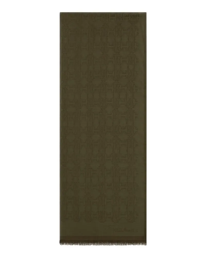 Roberto Cavalli Schal mit Monogrammmuster - Grün Grün