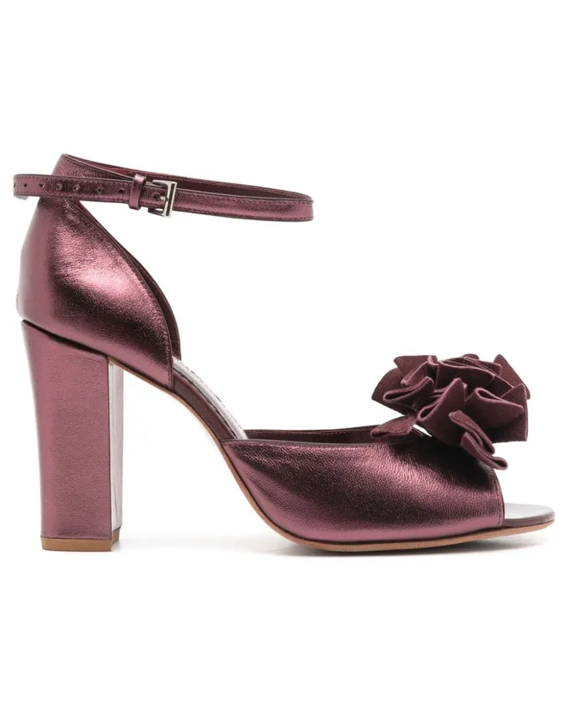 Sarah Chofakian Sandalen im Metallic-Look 75mm - Violett Violett