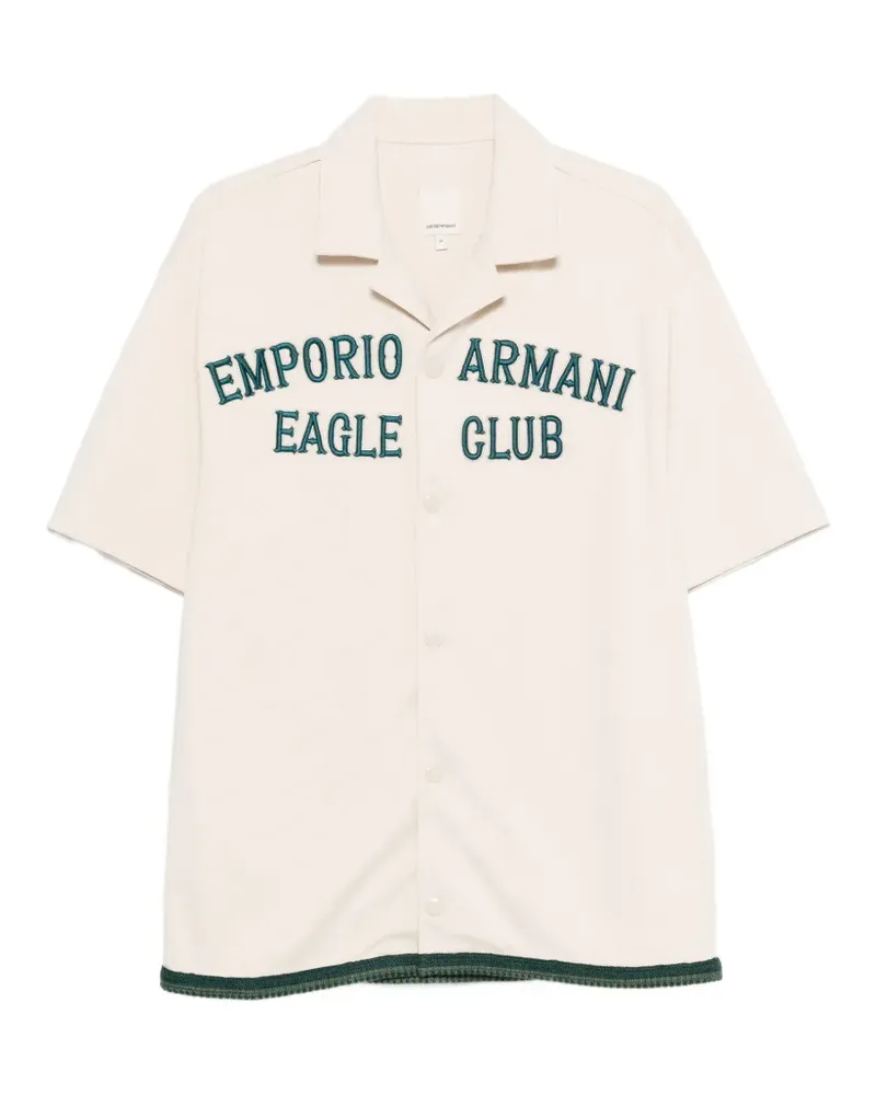 Emporio Armani logo-embroidered shirt - Nude Nude