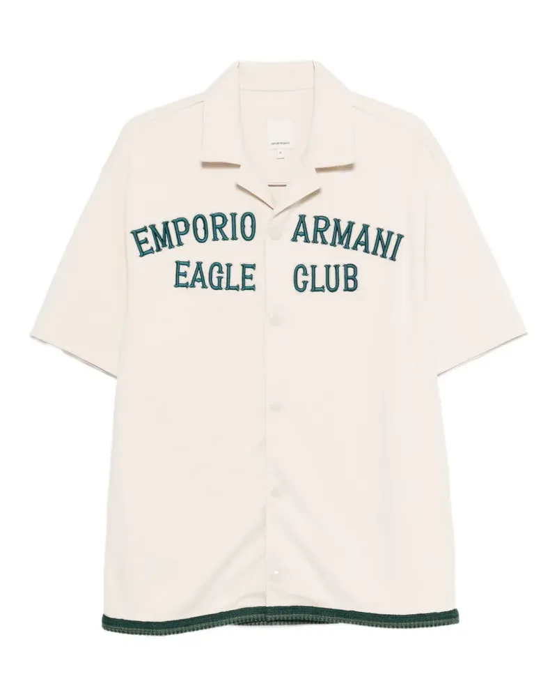 Emporio Armani logo-embroidered shirt - Nude Nude