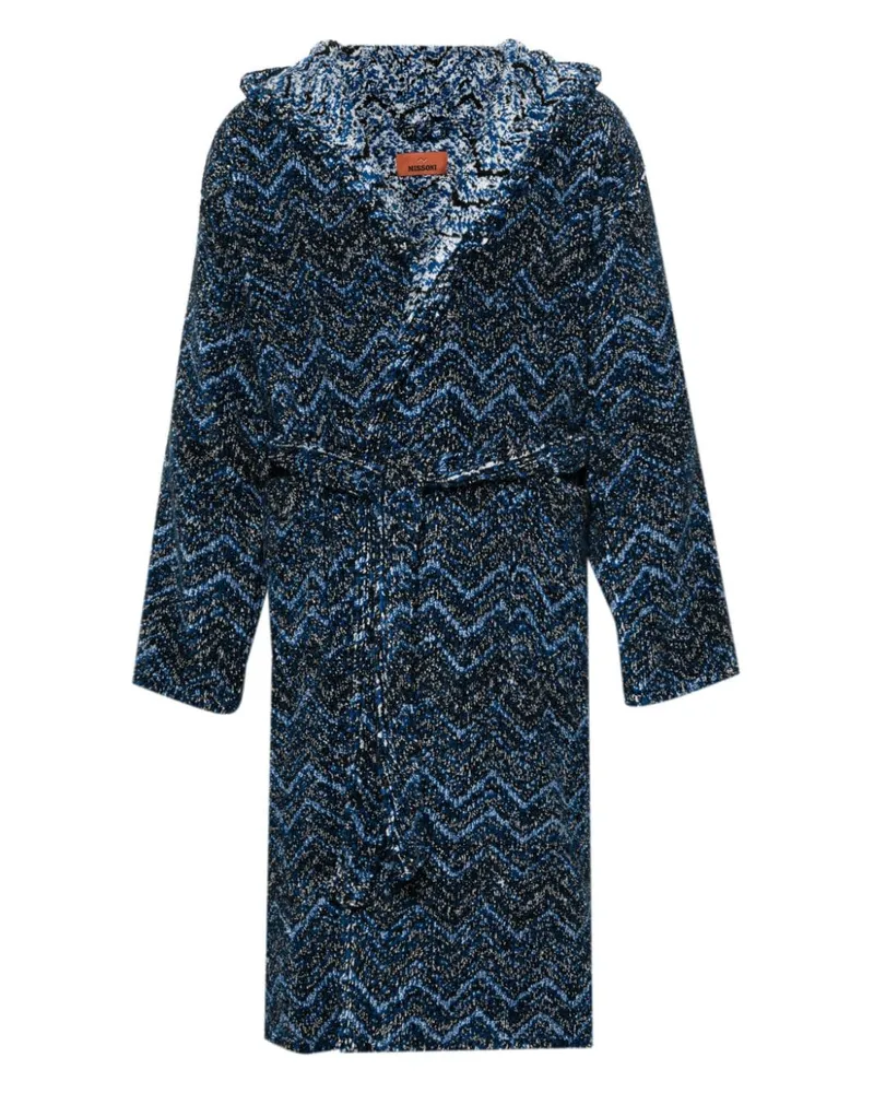 Missoni Home Gemusterter Bademantel mit Kapuze - Blau Blau