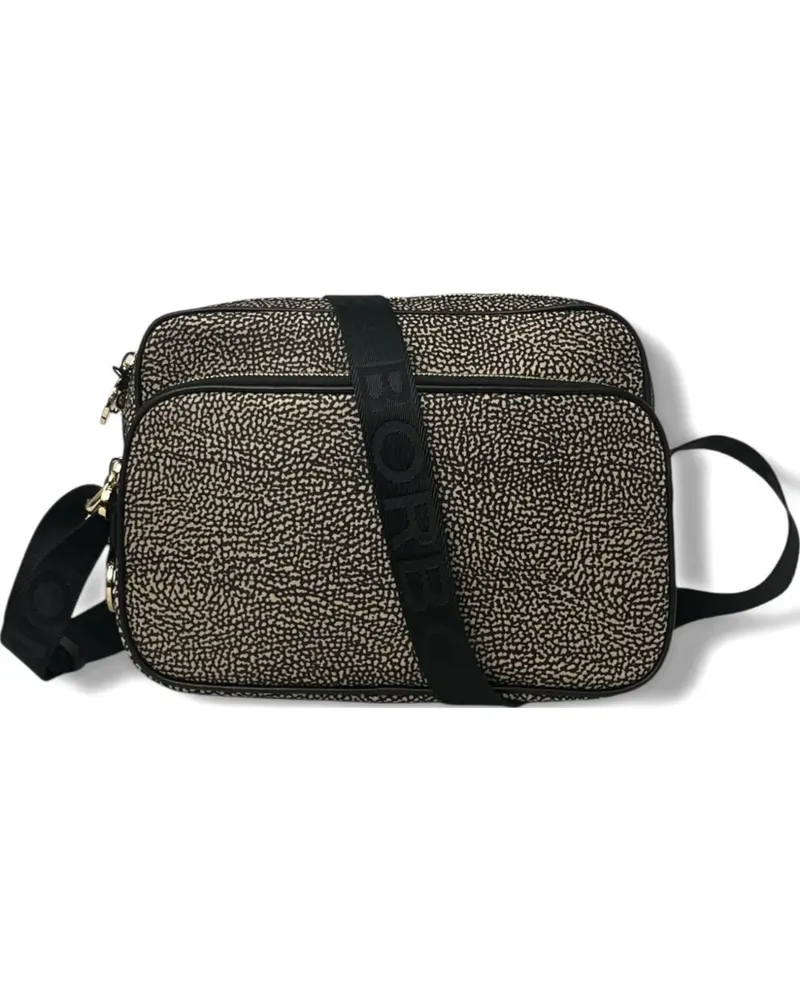 Borbonese patterned camera case cross body bag - Schwarz Schwarz