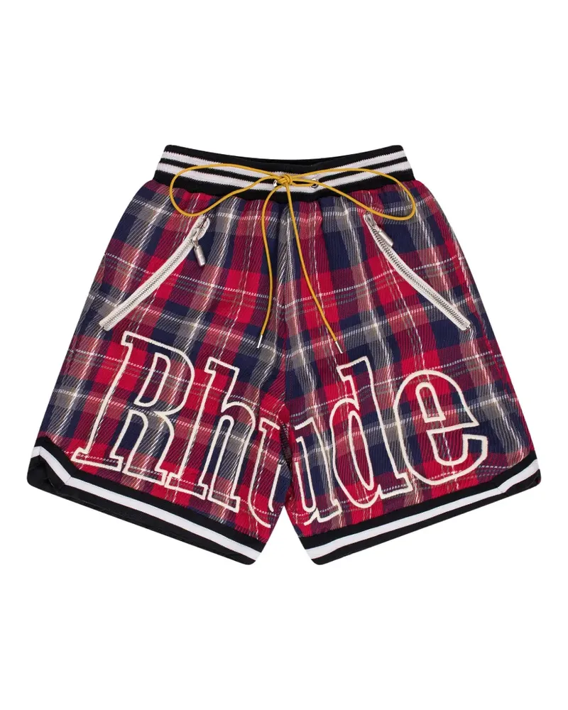 RHUDE checked-pattern shorts - Rot Rot