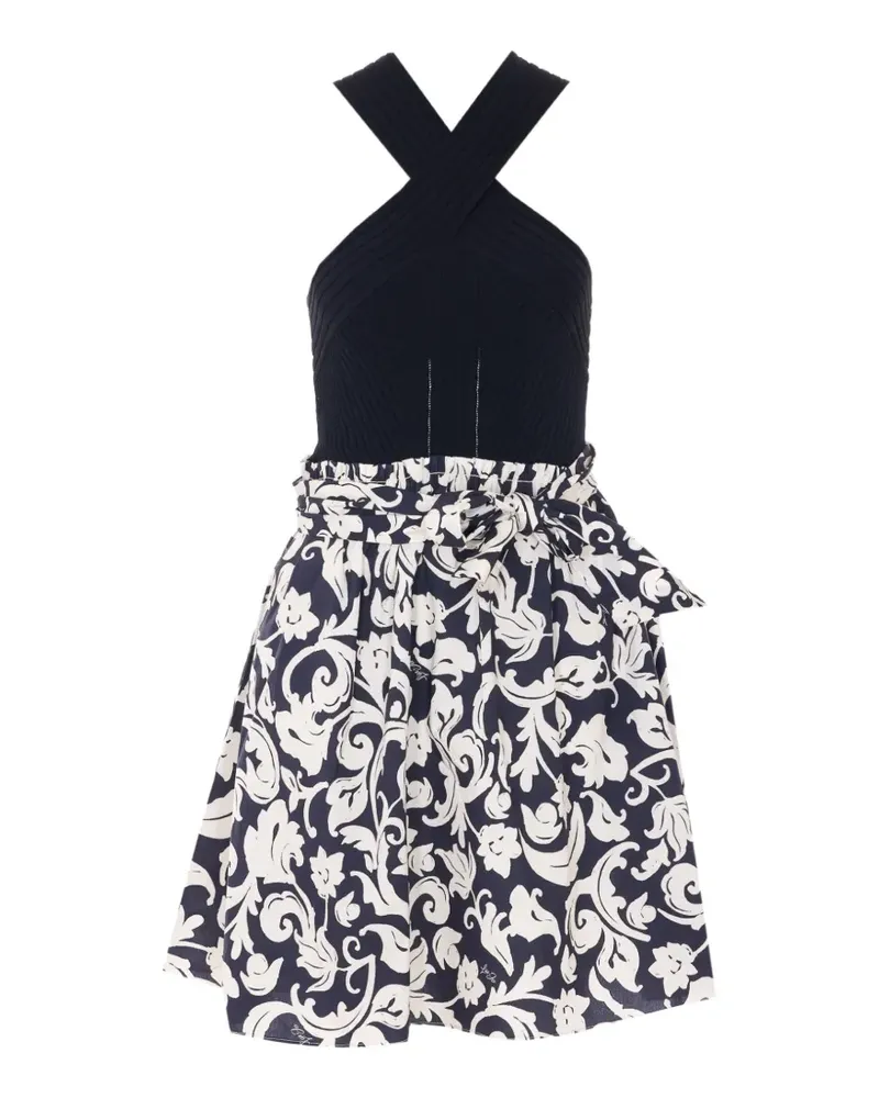 Liu Jo criss-cross floral-print dress - Schwarz Schwarz