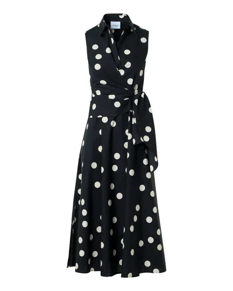 Akris Ärmelloses Kleid mit Polka Dots - Schwarz Schwarz