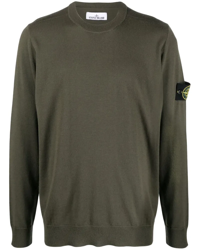 Stone Island Pullover mit Kompass-Patch - Grün Grün