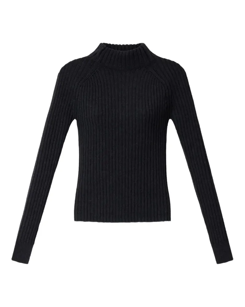 Isabel Marant Gerippter Virginia Stehkragen-Pullover - Schwarz Schwarz