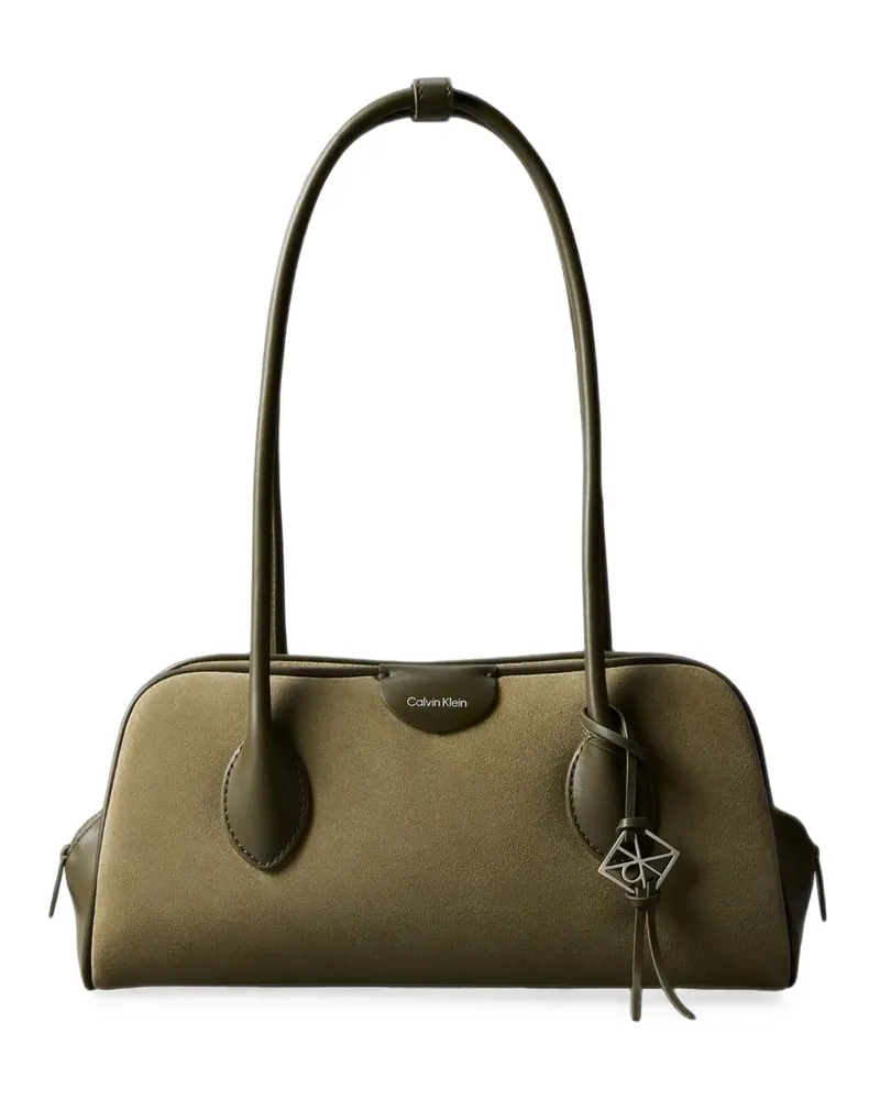 Calvin Klein suede-panelled shoulder bag - Grün Grün