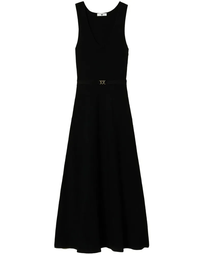 Twin-Set Maxikleid mit Gürtel - Schwarz Schwarz