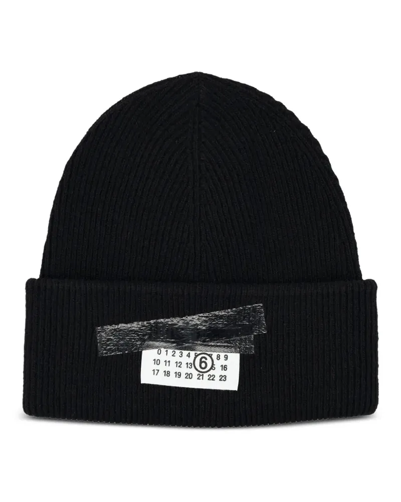 Maison Margiela Gerippte Beanie - Schwarz Schwarz