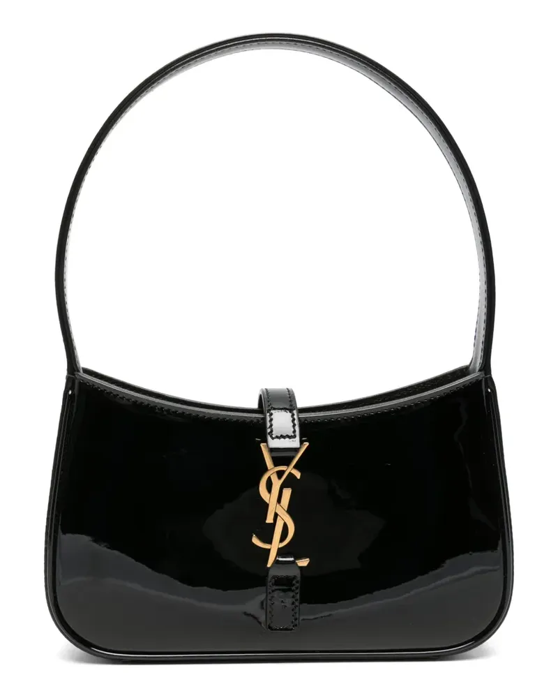 Saint Laurent mini Le 5 à 7 in patent leather bag - Schwarz Schwarz