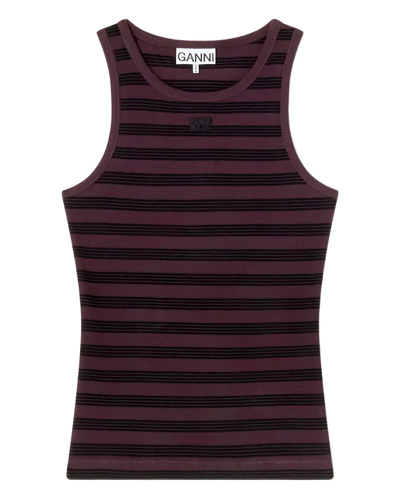 Ganni Gestreiftes Top - Braun Braun