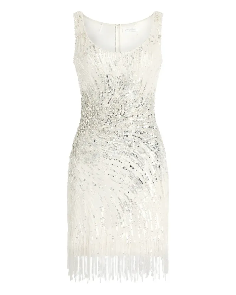 Jenny Packham Noella sequined embellished fringed mini dress - Nude Nude