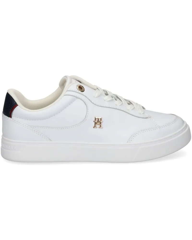 Tommy Hilfiger Sneakers mit Logo-Schild - Weiß Weiß