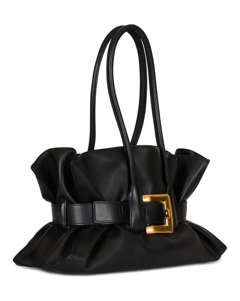 Balmain Große Anthem Schultertasche mit Schnalle - Schwarz Schwarz