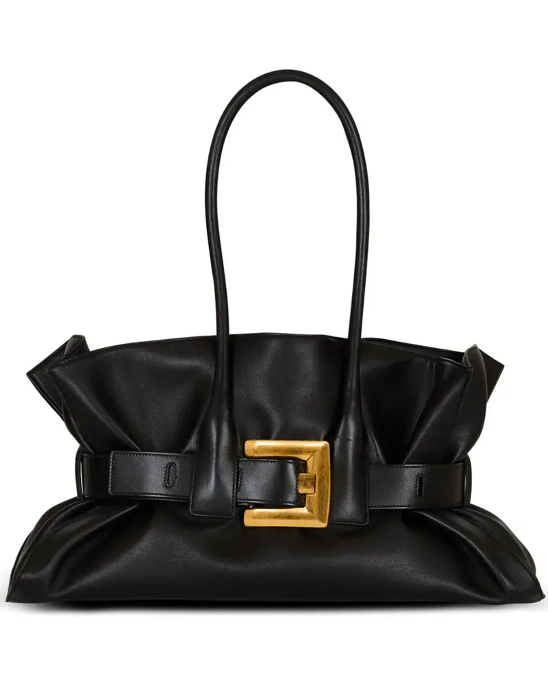 Balmain Große Anthem Schultertasche mit Schnalle - Schwarz Schwarz