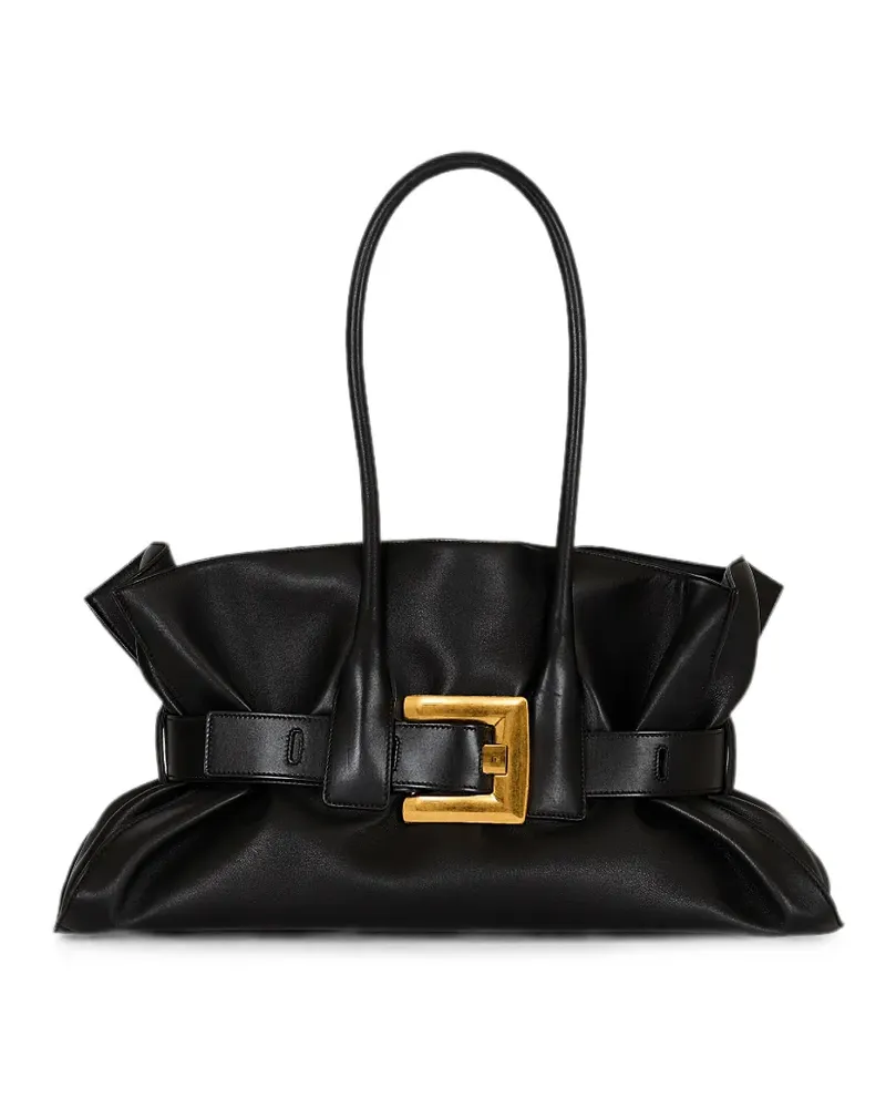 Balmain Große Anthem Schultertasche mit Schnalle - Schwarz Schwarz
