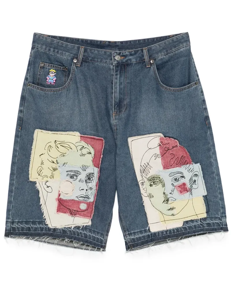 KidSuper Shorts mit Patch-Detail - Blau Blau