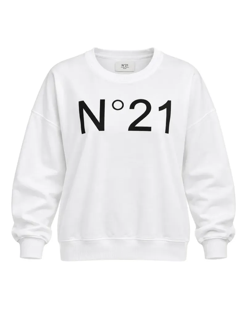 N° 21 Sweatshirt mit Logo-Print - Weiß Weiß