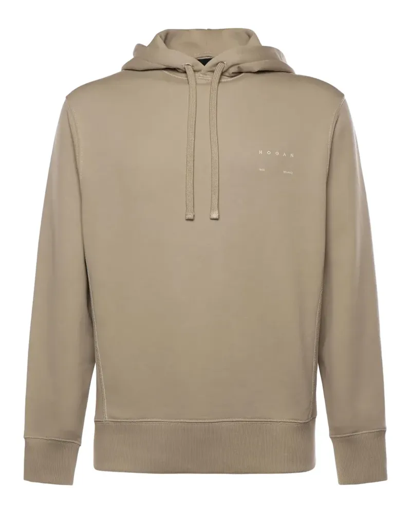 Hogan logo-print hoodie - Nude Nude