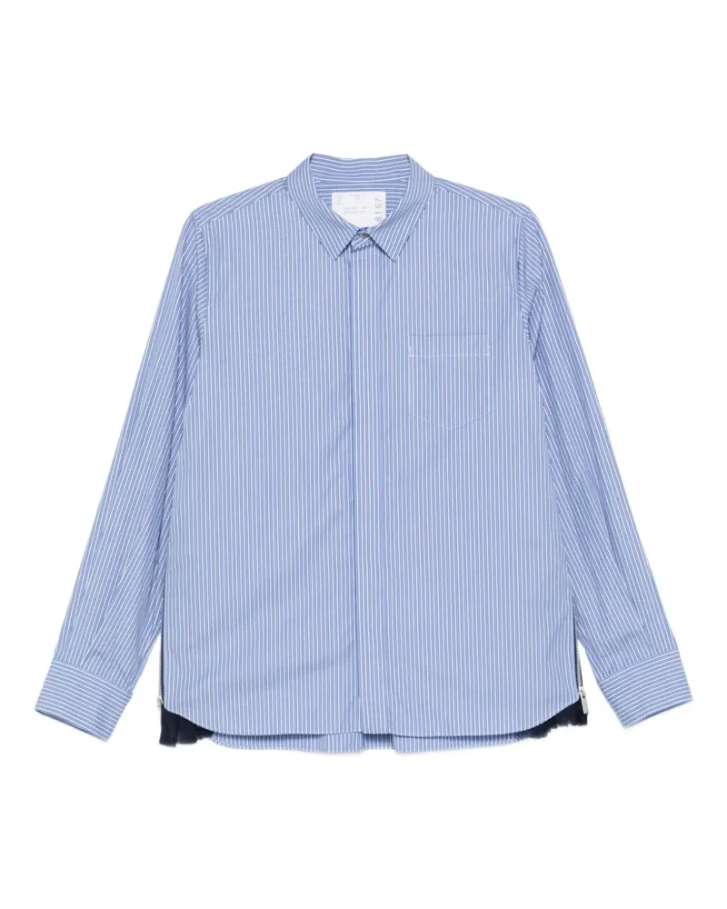 Sacai Gestreiftes Hemd - Blau Blau