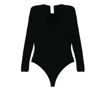 Body mit V-Ausschnitt - Schwarz