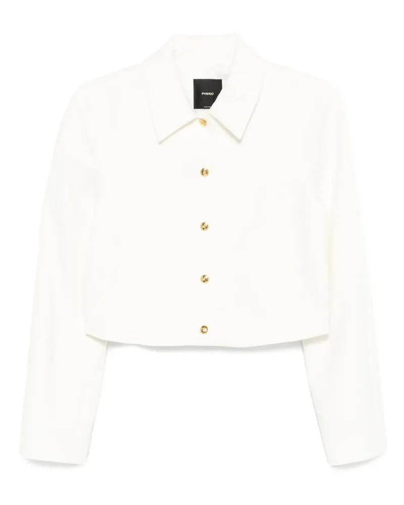 Pinko Geknöpfte Cropped-Jacke - Weiß Weiß