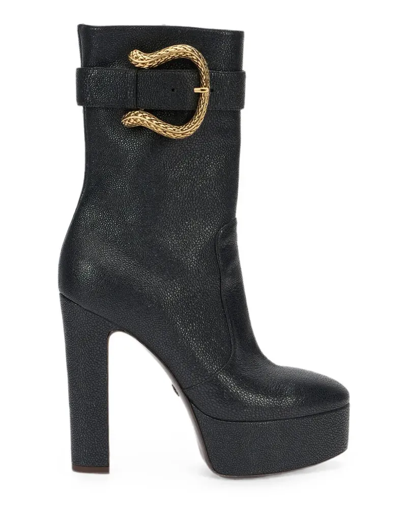 Roberto Cavalli Stiefel mit Schnalle - Schwarz Schwarz