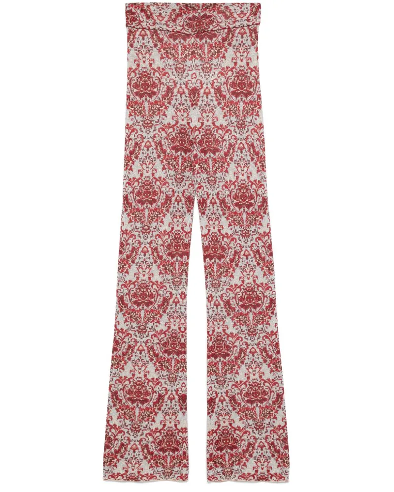 Paco Rabanne Schmale Hose aus Paisley-Jacquard - Rot Rot