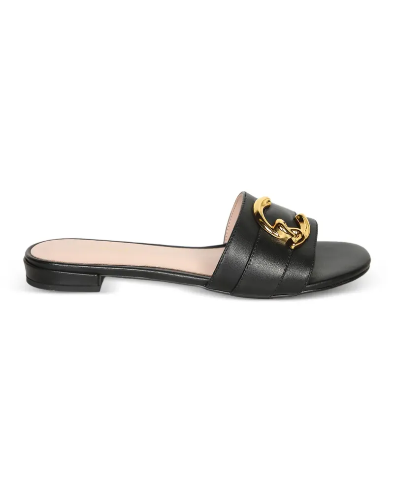 Coccinelle logo-plaque leather sandals - Schwarz Schwarz