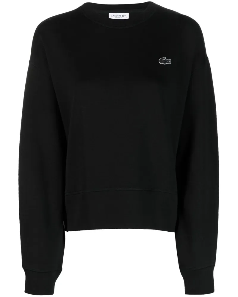 Lacoste Sweatshirt mit Logo-Applikation Schwarz