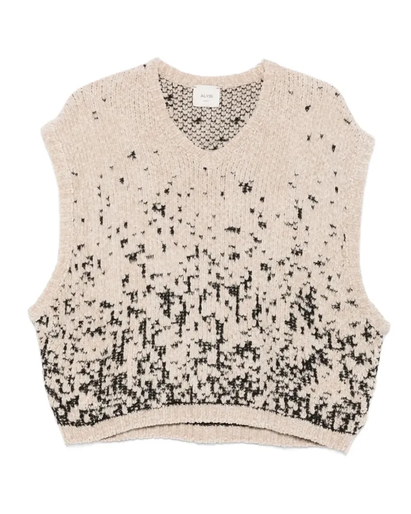ALYSI intarsia-knit sleeveless vest - Nude Nude