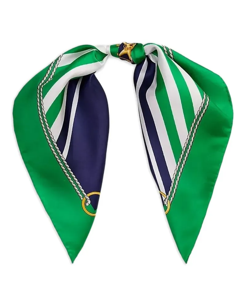 Ralph Lauren Gestreifter Schal mit Anker - Grün Grün