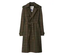 Karierter Trenchcoat - Grün