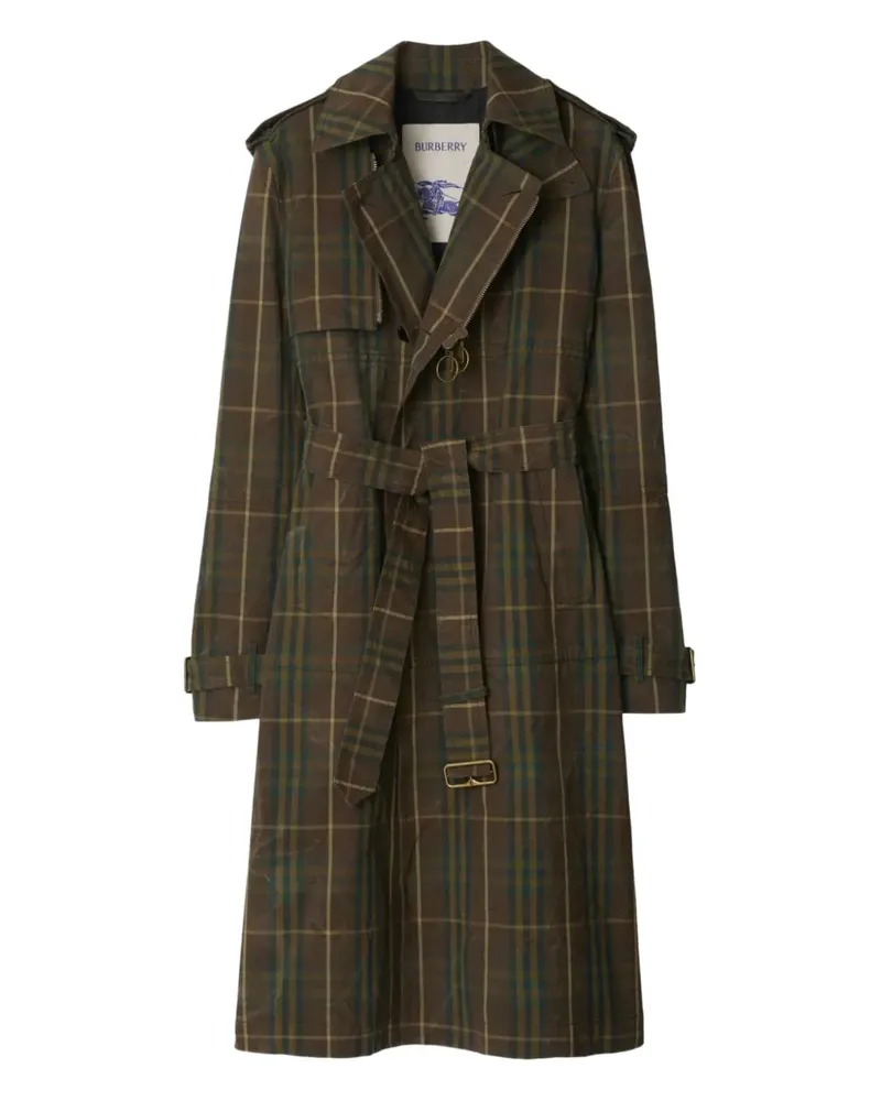 Burberry Karierter Trenchcoat - Grün Grün