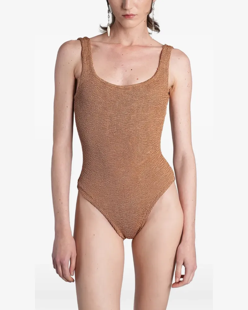 Hunza G crinkle-effect swimsuit - Nude Nude