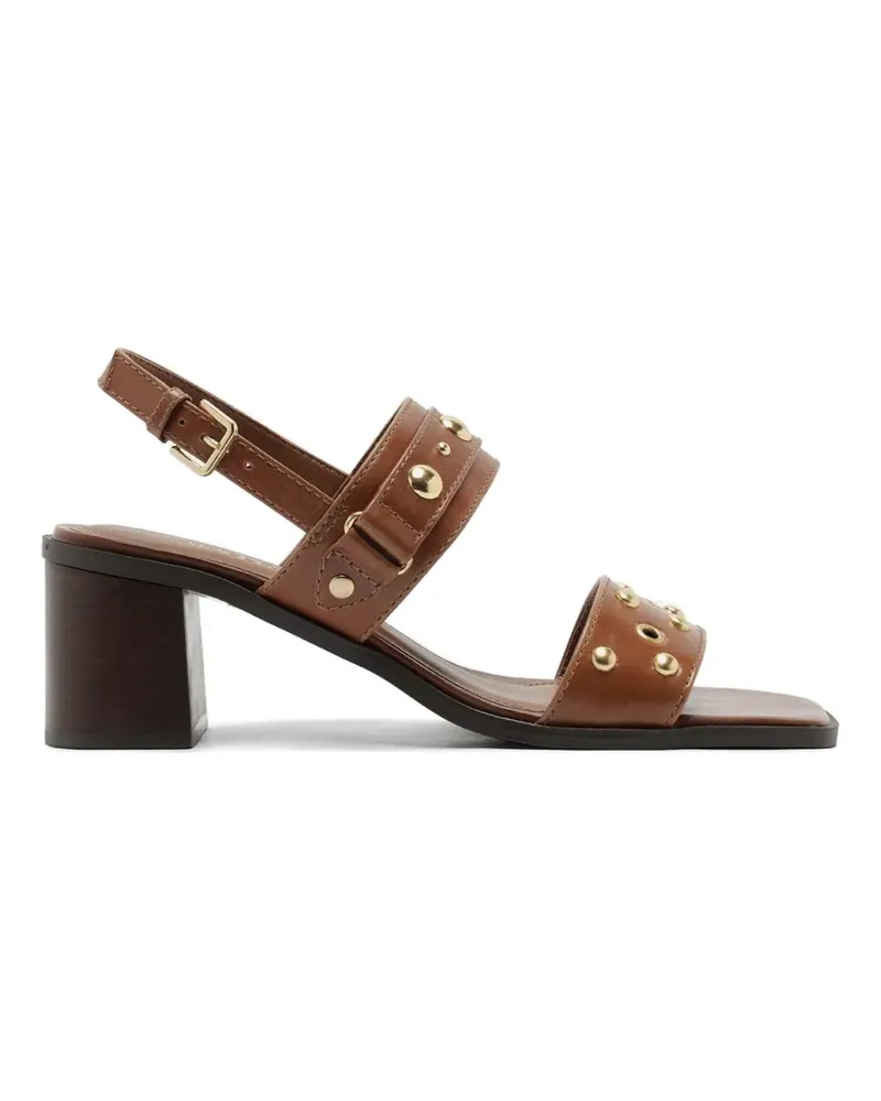 AREZZO stud-embellished leather sandals - Braun Braun