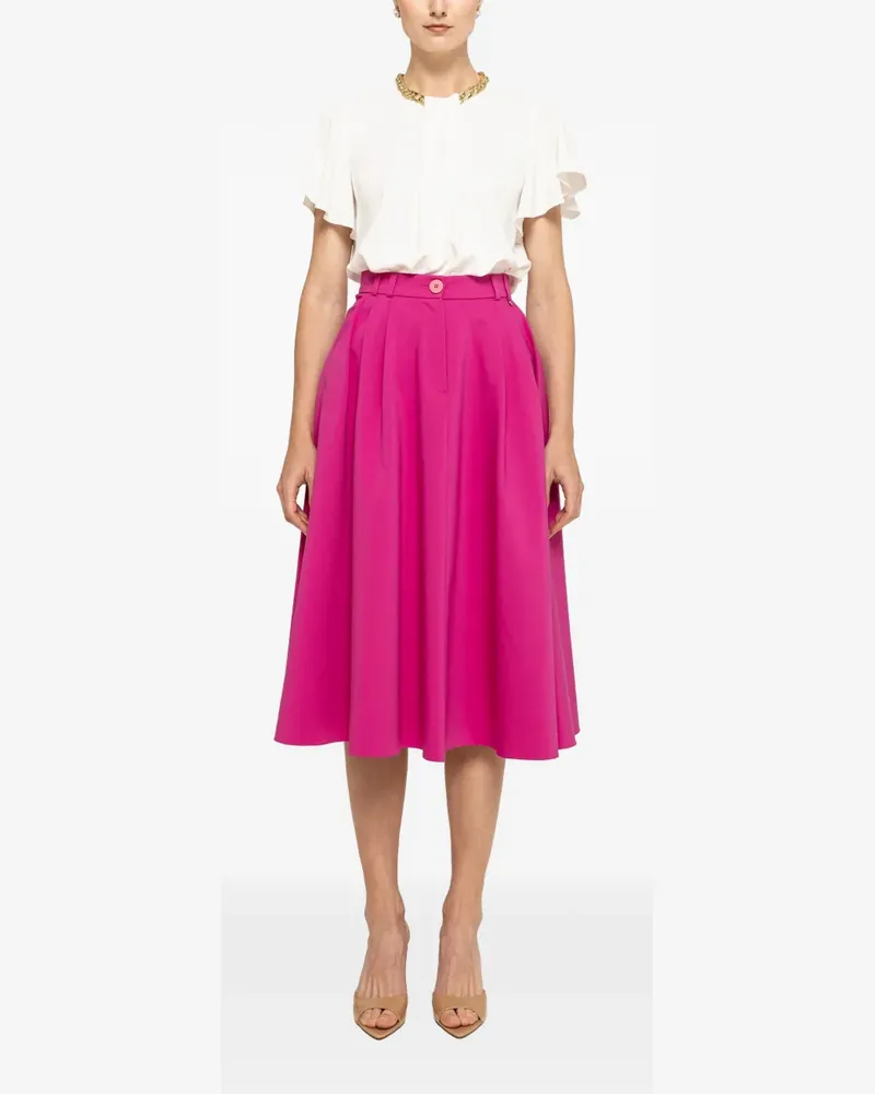 NISSA high-waisted cotton midi skirt - Rosa Rosa