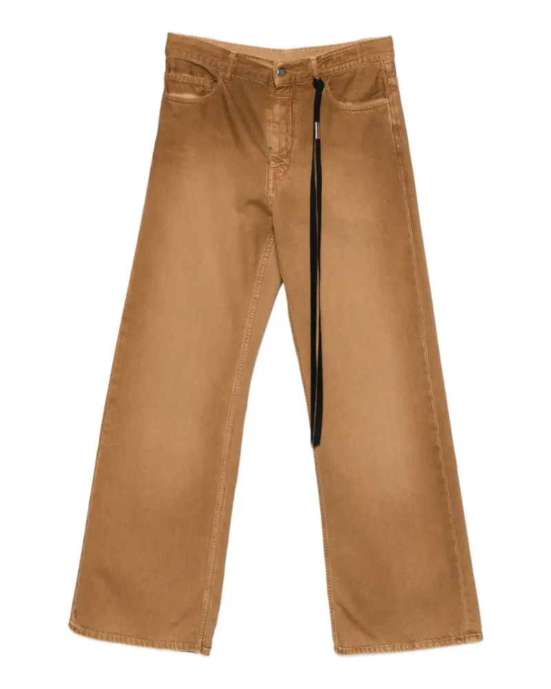 Ann Demeulemeester Wide-Leg-Hose mit langen Trägern - Braun Braun