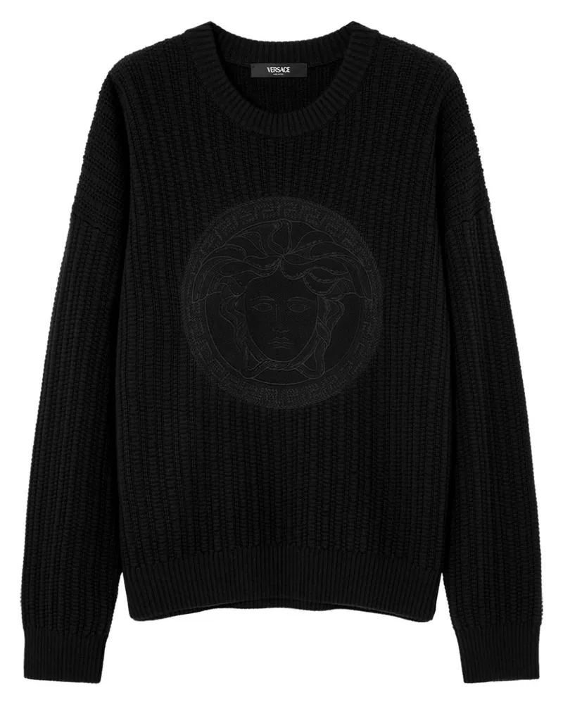 Versace Pullover mit Medusa-Stickerei - Schwarz Schwarz