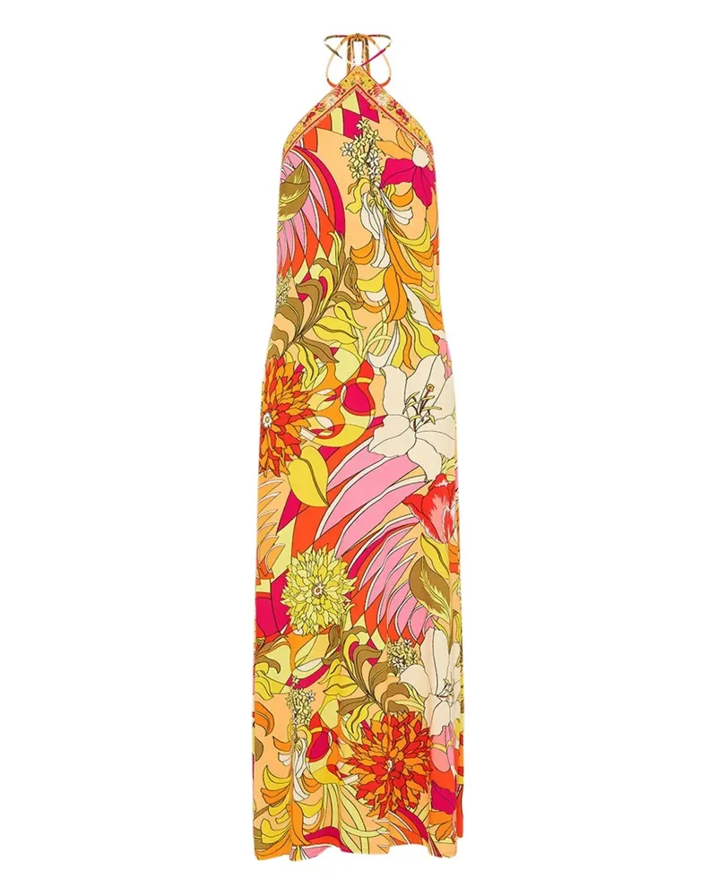 Camilla The Flower Child Society Midikleid - Gelb Gelb