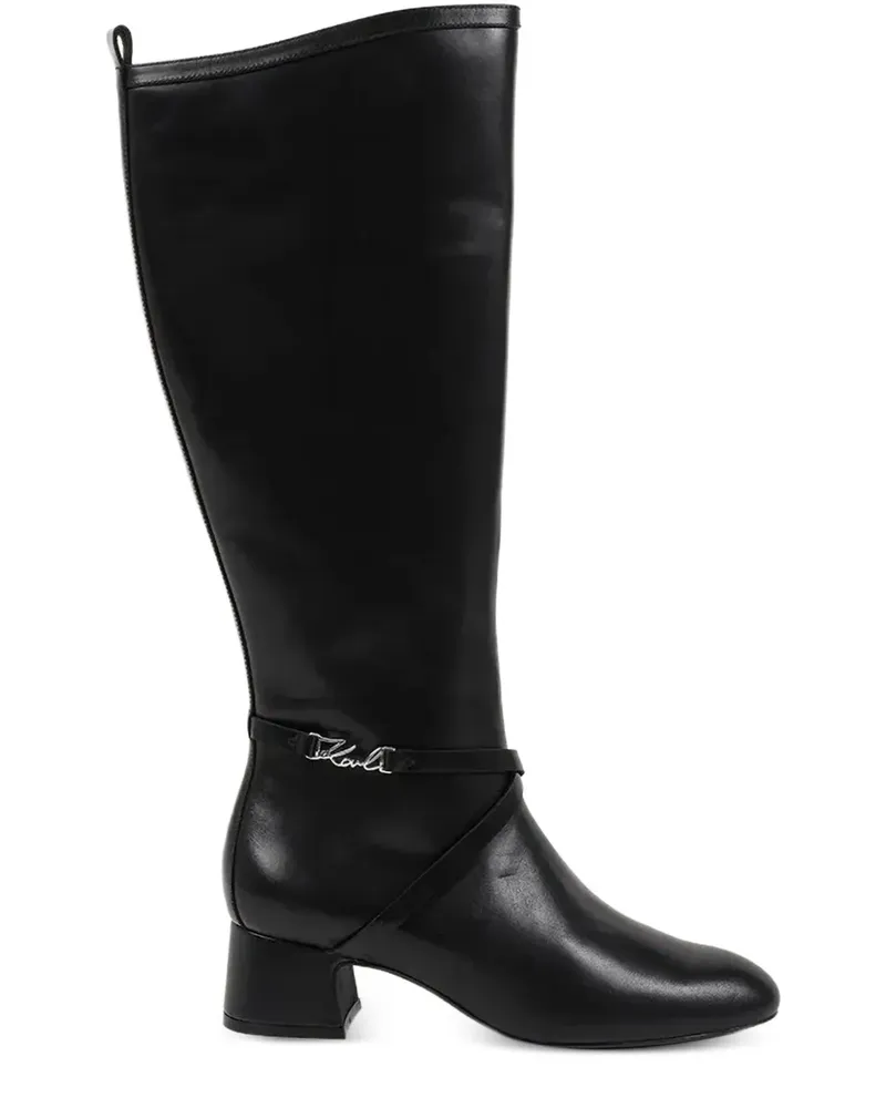 Karl Lagerfeld Bonnie Stiefel mit Logo-Riemen - Schwarz Schwarz